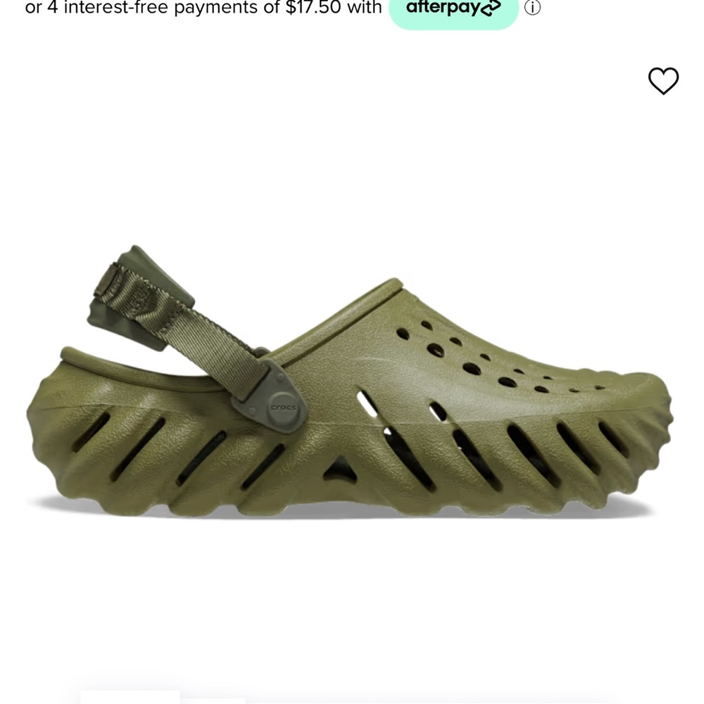 Brand new Navy green crocs with heel but they feel just like the flat crocs